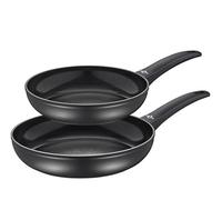 KÜCHENPROFI Cook Monza - Juego de sartenes (revestimiento antiadherente sin PFAS, cuerpo de aluminio, base de inducción completa, apta para horno hasta 180 °C, mango suave al tacto, diámetro de 24, 28
