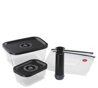 Küchenprofi EasyFresh Juego de vacío | 5 piezas | 1 x bomba de vacío manual, 1 x lata de vacío S y L, 2 x bolsas de vacío de 22 x 21 cm | vidrio de borosilicato, plástico de alta calidad | preparación