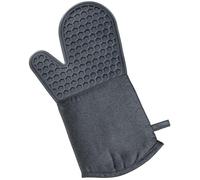 KÜCHENPROFI Guante Joy en Negro, Resistente al Calor hasta 250 °C, Capa Protectora de Silicona, Zurdos y diestros, con práctica lengüeta para Colgar