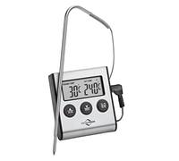 Küchenprofi Primus Termómetro digital para asar, -50 °C a 300 °C, conmutable °C/°F, sonda de 16 cm, con temporizador, imán y base, termómetro para carne, termómetro de cocina, termómetro para parrilla