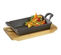 Küchenprofi - Sartén para servir BBQ con bandeja de madera de pino incluida, 305051015