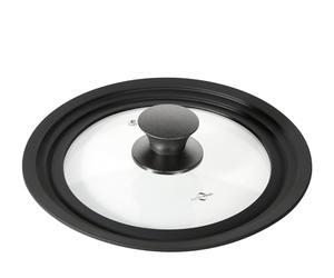 Küchenprofi Tapa universal Cook | Adecuado para ollas con diámetro de 20 - 24 cm | Borde de sellado de silicona | Resistente al calor hasta 250 °C | Vidrio de borosilicato/plástico de alta calidad