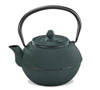 KÜCHENPROFI Tetera YASMIN de TEA, verde, hierro fundido esmaltado, 800 ml (6 tazas), filtro de acero inoxidable integrado, tetera asiática de hierro fundido