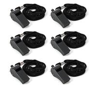 KUEEA Juego de 6 silbatos deportivos de alto volumen con cordón ajustable, ideales para árbitros, entrenadores y educación física, aptos para fútbol y emergencias.