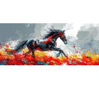 KUEGDUNG Caballo Diamond Painting Grande 30x60cm, 5D Diamond Painting Adultos Abstracto, DIY Manualidades Adultos Kit Punto de Cruz, Cuadro Diamantes de Imitación Kit Bordado, Decoracion Hogar P-7765
