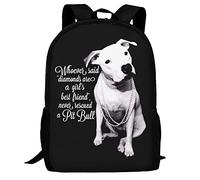KUEhhhr Bigfoot Believe with UFO and Aliens Art Mochila, ligera, escuela, universidad, casual, estudiantes, viajes, laptop, mochila de día, 17 pulgadas, Pit-bull Terrier - Citas de perro niña, One
