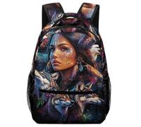 KUEhhhr Forest Spirit God Art Animal - Mochila para niños, correas ajustables y organizadores de malla dobles, Estilo-6, One Size, Mochilas daypack