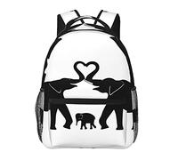 KUEhhhr Mochila escolar con estampado de bandera de México para niños y niñas, mochila casual con correa ajustable para el hombro, Old Elephant and Young Elephant, One Size, Mochilas daypack