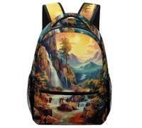 KUEhhhr Mochila multiusos Crepúsculo Sunset over The Harbour - Escuela/campamento de día/bolsa de viaje para niños, Estilo-4, One Size, Mochilas daypack