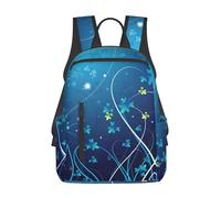 KUEhhhr Mochila para computadora con estampado de búho, color azul, Mini remolino de flores azules, One Size, Mochilas daypack