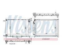 Radiador del motor Aletas refrigeración soldadas Aluminio 68757 NISSENS
