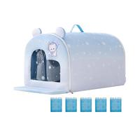 Kühlhaus Für Katzen - 40 Cm Sommer Unterschlupf | Polyester Tragbare Wetterfeste Kühlende Katzenhöhle, Inklusive Eisbeutel Outdoor Katzenhütte Hitzeschutz Thermo Rückzugsort Für Hunde