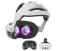Kuejct - Juego de accesorios 2 en 1 para Oculus Meta Quest 3, correa cómoda para la cabeza con bisagra ajustable, cubierta protectora de carcasa, paquete de accesorios de realidad virtual compatible