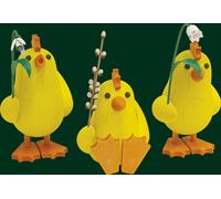 Kükengruppe + Flores 3 Piezas 13CM Pascua Pollitos Decoración Pasuca Nuevo 13090