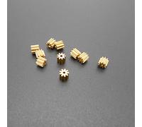 KUENCE 10 unids/Lote 0,3 M 9T1A 9 Dientes Engranaje de latón piñón Recto 0,3 módulo T = 9 Orificio Apertura 1MM 0,97 MM Accesorios Metal 0.3Mod 3MM X 3,3 MM