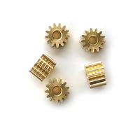 KUENCE 132A 0,4 M Metal latón piñón OD 6mm 13 Agujero de Diente 1,98mm Cobre módulo pequeño Engranaje 10 unids/Lote