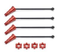 KUENCE 4 piezas de eje de transmisión delantero y trasero de metal CVD para Traxxas X-Maxx XMAXX 6S 8S 1/5 Monster Truck RC Car Upgrades accesorios de piezas (4 piezas rojas)