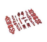 KUENCE Brazo delantero y trasero de metal para SCY 16101 16102 16103 16106 16201 JJRC Q130A Q130B Q141 Q117 1/16 RC Car Upgrade Parts (Rot)
