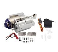 KUENCE Caja de cambios de transmisión totalmente metálica de 2 velocidades para WPL C14 C24 B14 B24 MN D90 MN-90 MN98 MN99S RC piezas de actualización de coche (plata y servo)