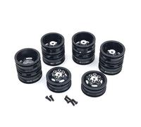KUENCE Cubo de rueda de metal de doble rueda para WPL B16 B36 JJRC Q60 Q63 Q64 Fayee FY004 MN-77 6WD 6X6 RC Car Upgrades Parts (Schwarz)