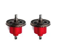 KUENCE Diferencial delantero y trasero de metal para Traxxas Slash 4x4 VXL Stampede Rustler Remo HQ727 1/10 piezas de actualización de coche RC (2 unidades, rojo)