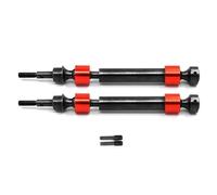 KUENCE Eje de transmisión CVD estriado de acero endurecido 5451X para Traxxas 1/10 Maxx E-Revo Summit E-MAXX T-MAXX RC piezas de actualización de coche (2 unidades, rojo)