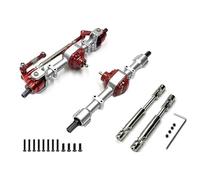 KUENCE Eje delantero y trasero de metal con manga de eje de 3 mm a 4 mm para MN78 MN-78 MN 78 1/12 RC accesorios de piezas de actualización de coche (plata y CVD)