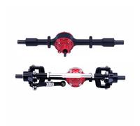 KUENCE Juego de ejes delanteros y traseros de metal para WPL C14 C24 C34 C44 B14 B24 1/16 RC accesorios de piezas de actualización de coche (negro A)