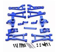 KUENCE Para HAIBOXING HBX 16889 16889A 16890 SG1601 SG1602 Juego de bloques de dirección de brazo de suspensión de metal 1/16 RC Kit de piezas de actualización de coche (azul)