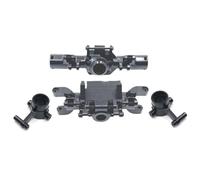 KUENCE Para HB Toys ZP1001 ZP1002 ZP1003 ZP1004 ZP1005 ZP1008 ZP1010 Juego de carcasa de eje delantero y trasero de metal 1/10 piezas de actualización de coche RC (Schwarz)
