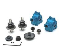 KUENCE Para Wltoys 144001 124016 124019 124007 RIaarIo XDKJ-001 XDKJ-006 AM-X12 Caja de cambios de metal diferencial motor piezas de actualización de coche RC (azul)