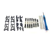 KUENCE Wltoys 144001 144002 144010 124017 124018 124019 124007 Kit de piezas de actualización de metal, brazo de suspensión, bloque de dirección, accesorios de coche RC (Schwarz)