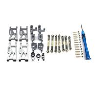 KUENCE Wltoys 144001 144002 144010 124017 124018 124019 124007 Kit de piezas de actualización de metal, brazo de suspensión, bloque de dirección, accesorios de coche RC (titanio)