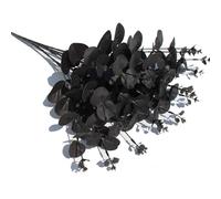 Künstliche Eukalyptusblätter-Stiele,Schwarze Künstliche Eukalyptus-Stiele,Halloween Simuliertes Eukalyptusblatt - Hochzeitsfotografie Blumenstrauß Für Wohndekoration, Weihnachtsblumenstrauß