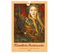 Künstliche Meisterwerke (Wandkalender 2026 DIN A4 hoch), CALVENDO Monatskalender: Die Verschmelzung von Klimt und van Gogh