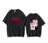 kueodao Camiseta Vintage Lavada Desire:Unleash, Algodón Gráfico, Regalos For Hombres Y Mujeres.(BLACK4,2XL)