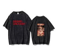 kueodao Camiseta Vintage Lavada Desire:Unleash, Algodón Gráfico, Regalos For Hombres Y Mujeres.(BLACK5,2XL)