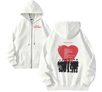 kueodao Sudadera con Capucha De Moda Romance:Untold Sudadera Vintage con Cremallera Hombres Mujeres Ropa De Conciertos(White,XL)