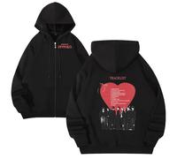 kueodao Sudadera con Capucha De Moda Romance:Untold Sudadera Vintage con Cremallera Hombres Mujeres Ropa De Conciertos(Black-Thick,M)