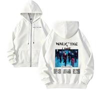kueodao Sudaderas con Capucha Y Cremallera Walk The Line WorldTour For Hombre Y Mujer(White,S)