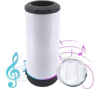 Kueohse 1 Paquete de Altavoz Bluetooth en Sublimado de 16 Onzas Soporte de Cerveza Refrigerado para Latas 4 en 1 con Aislamiento de Acero Inoxidable