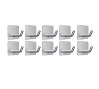 Kueohse 10 Adhesivos de Acero Inoxidable, de Pared Autoadhesivos, Soporte de Almacenamiento Resistente, para Toallas, B