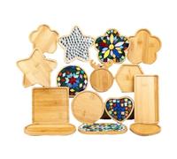 Kueohse 10 Bases de Mosaico de Madera, Formas de Sustratos de Mosaico para Kits de Posavasos de Mosaico de Bricolaje, Adecuados para Manualidades Hechas A Mano