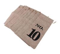 Kueohse 10 bolsas de vino, 14 x 6 1/4, con números de arpillera, bolsa de regalo con cordón para cata de vinos ciegos ()