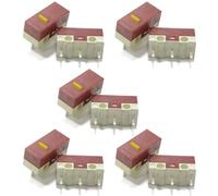 Kueohse 10 Microinterruptores para Ratón HUANO de 3 Pines y 20 Millones de Clics, con Botón de Silenciamiento y Punto Amarillo.