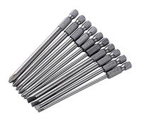 Kueohse 10 Pcs/Conjunto 100Mm Aleación De Acero S2 Destornillador Ranurado Bits Derecho Juego De Destornilladores De Lotes De Cabeza Cruzada