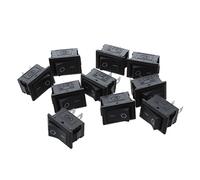 Kueohse 10 Pcs SPST Mini Negro 2 Pin Balancin Interruptor AC 125V 10A 250V 6A