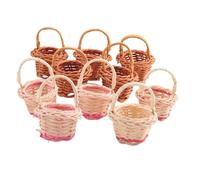 Kueohse 10 Piezas Cestas Mini Cestas Tejidas con Asas Macetas Contenedores de ArtíCulos Organizador de Maquillaje para Accesorio de Foto Cestas PequeñAs
