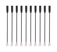 Kueohse 10 Piezas de Repuesto de Conector Hembra de 3,5 Mm a Cable Desnudo, Extremo Abierto, 2, Mono, 1/8 Pulgadas, Conector Jack de 3,5 Mm, Cable de Audio