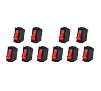 Kueohse 10 Piezas Interruptor Rocker Iluminado Rojo On Off 3 Pines 2 Posiciones Mini Interruptores Rocker para Chimeneas Eléctricas